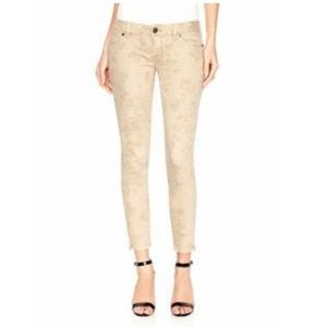 The Limited 678 Floral Print Skinny Jean Off-white